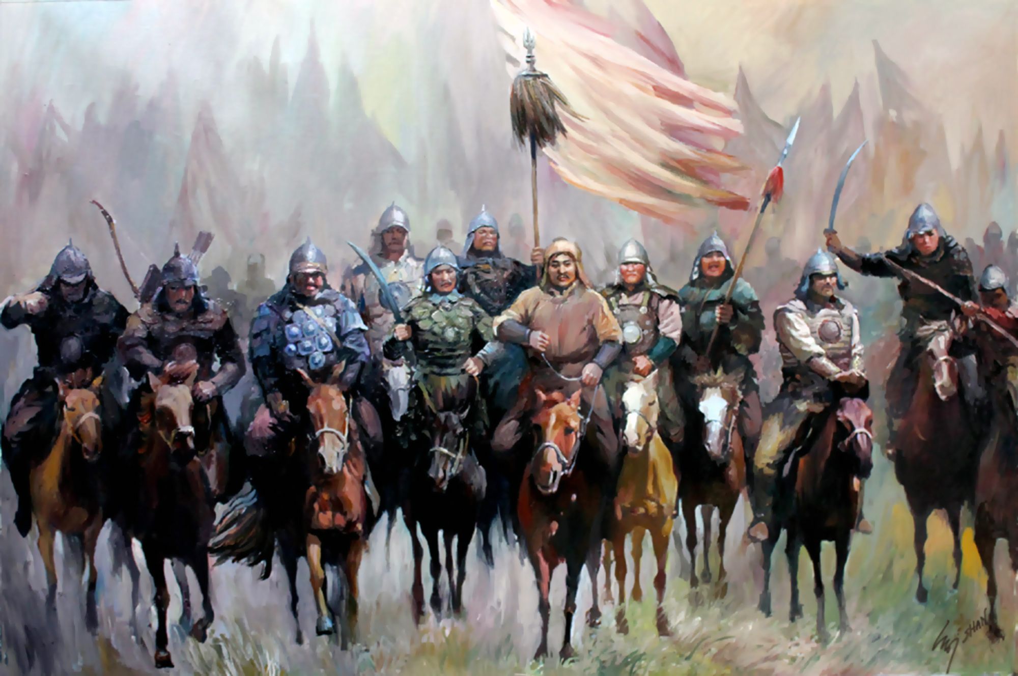 Народы казахского ханства. Монголия Чингис Хан. Чингис Хан Золотая Орда. Чингис Хан армия Монголы арт.